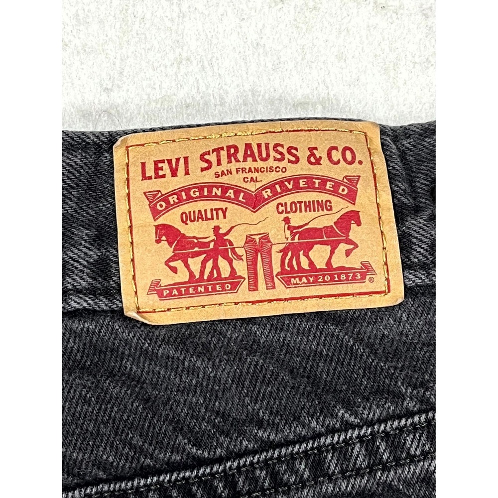 Levi Strauss & Co Cinch Baggy Jeans Womens 31x31 Black High Rise Straight Leg - Picture 8 of 16